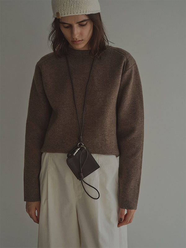 ショルダーパットダブルフェイスニットプルオーバー