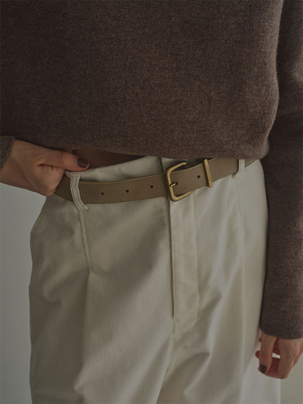 ヌバックレザースクエアバックルベルト