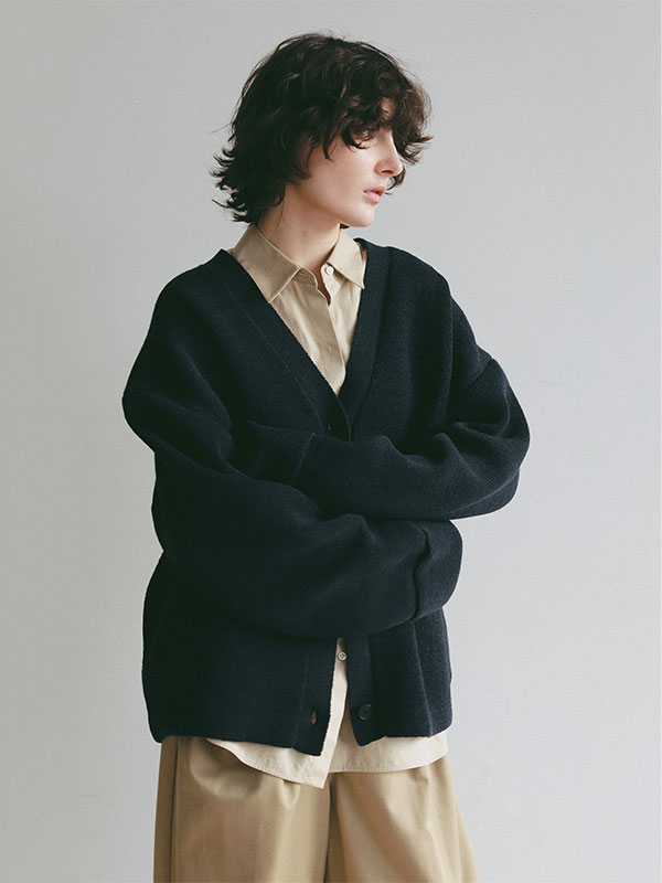 ダブルフェイスＶネックニットカーディガン