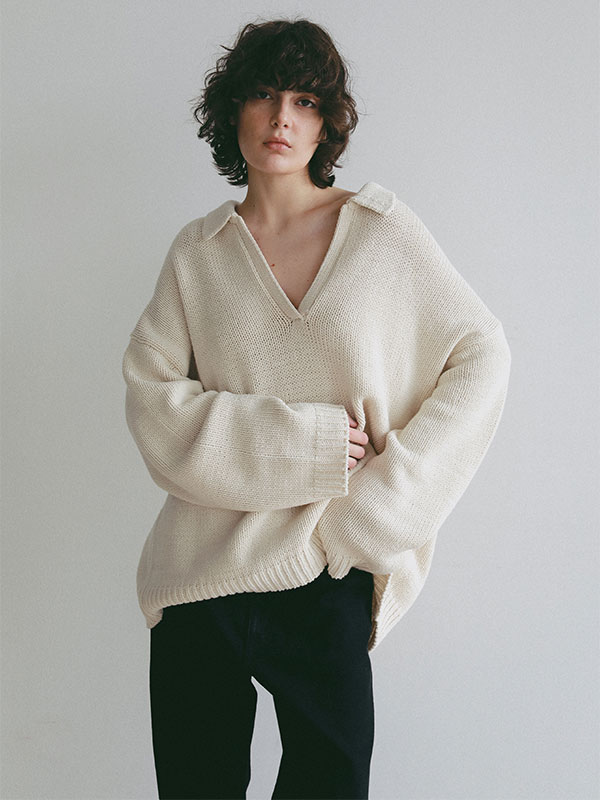 オーバーサイズスキッパーニットプルオーバー