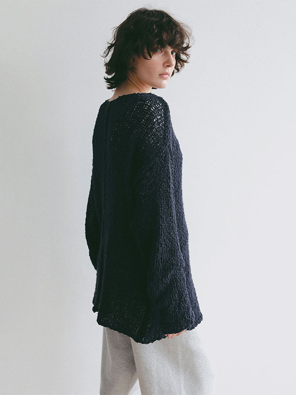 スラブヤーンローゲージニットプルオーバー(F NAVY): トップス │ ETRE