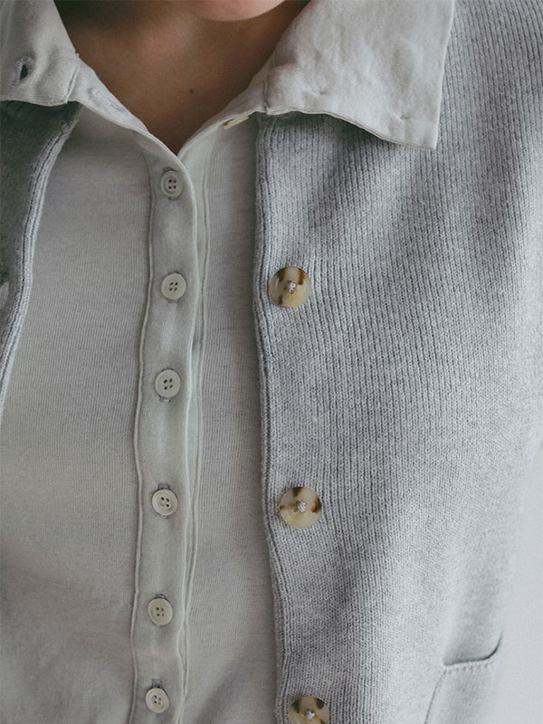 ガーゼフライスフロントオープンプルオーバー