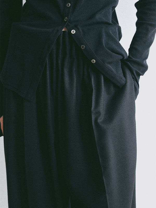 ダブルフェイスデザインウエストワイドパンツ