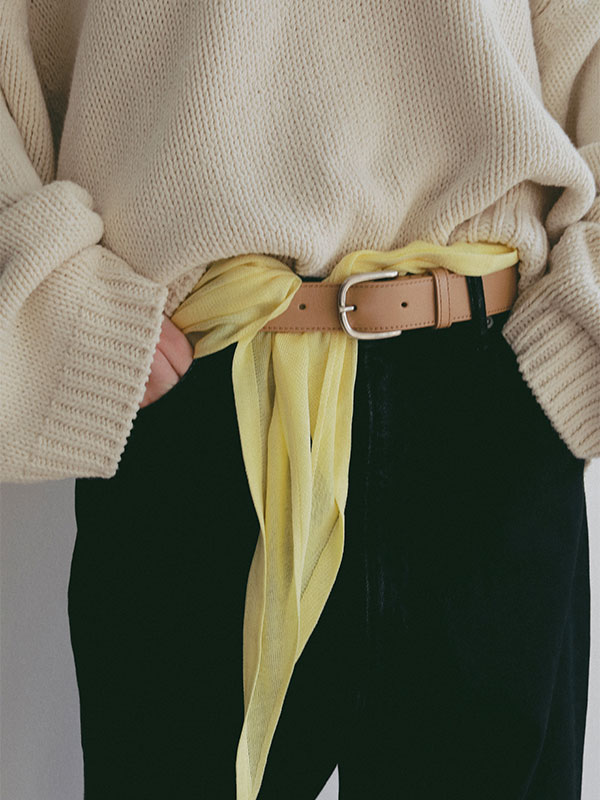 ブラスバックルレザーベルト