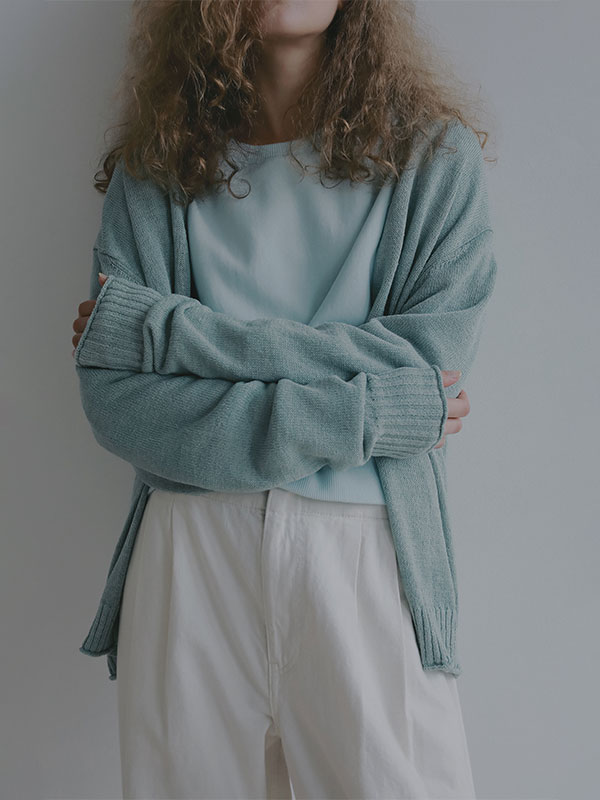 リリヤーンリネンVネックカーディガン