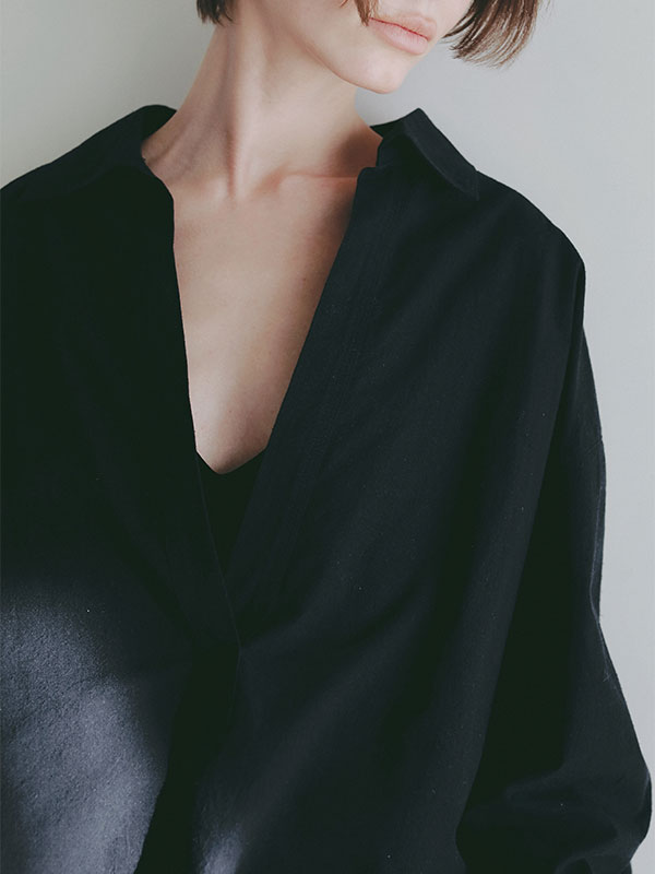 コットンシルクスキッパーシャツ