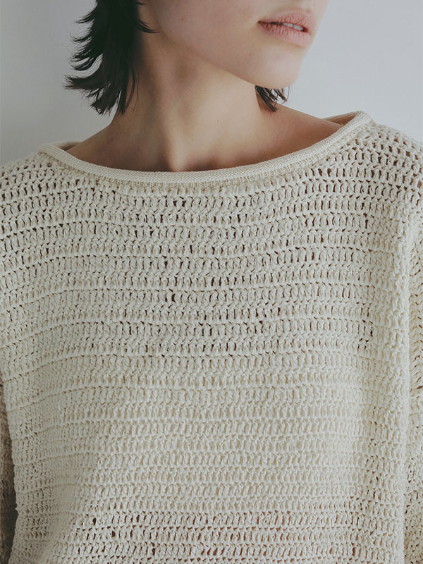 シアークロシェニットプルオーバー