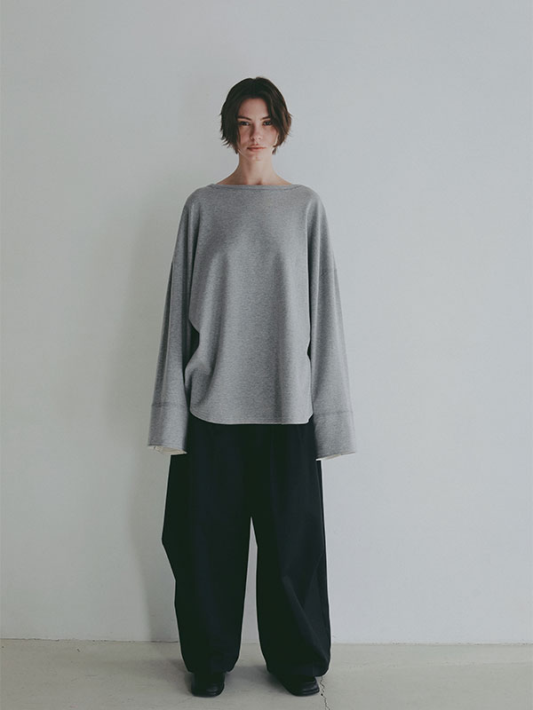 ボートネックカフスロンTee