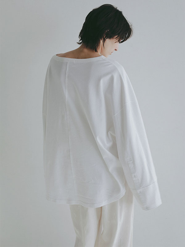 ボートネックカフスロンTee