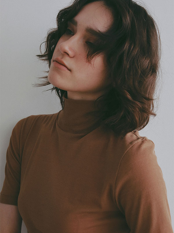 ハーフスリーブハイネックシアープルオーバー