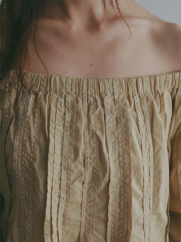 ハンドステッチボリュームワンピース