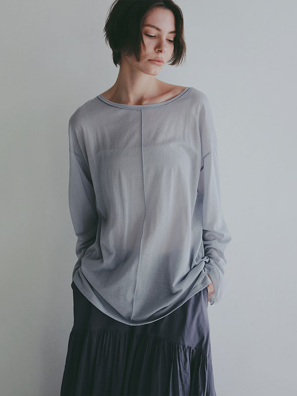 センターピンタックシアーロンTee