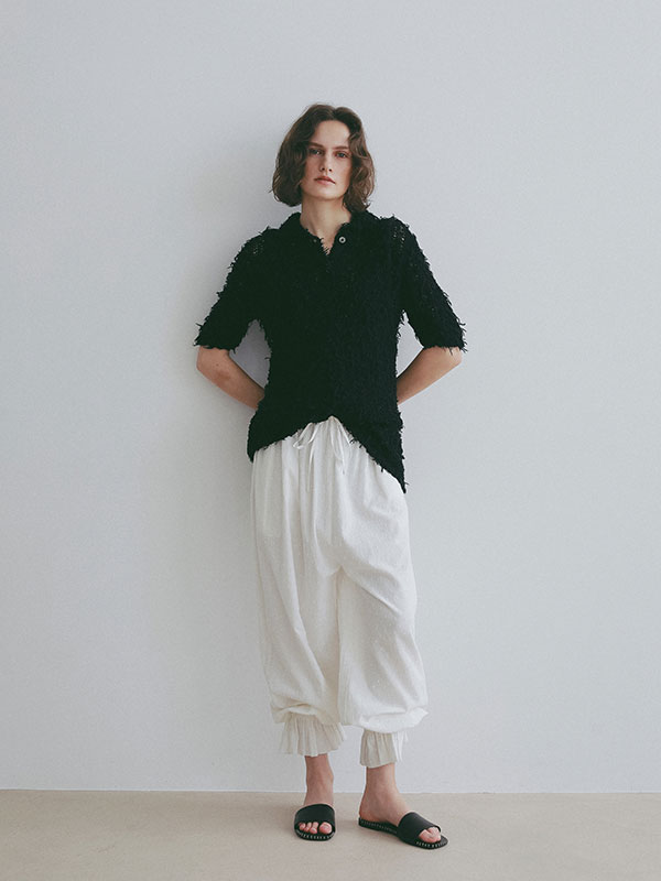 ハンドステッチタンドレザーフラットサンダル