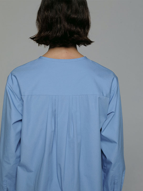 SANTEアクセサリーボタンノーカラーシャツ