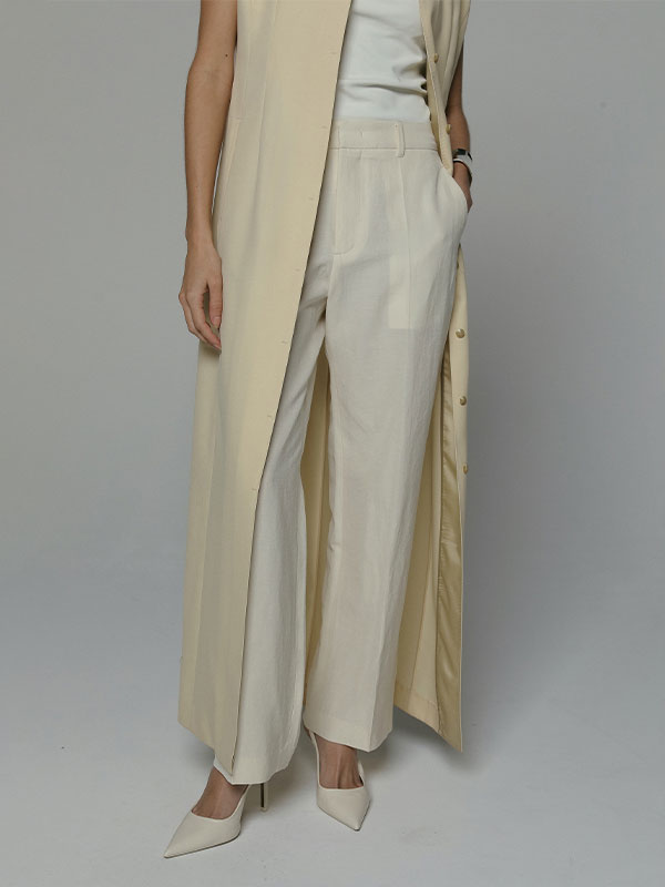 【新品】etre tokyo(エトレ)レースロングジレ ホワイト SANTEハイカウントロングジレドレス(S IVORY): ワンピース