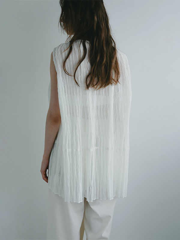 ランダムプリーツシアープルオーバー