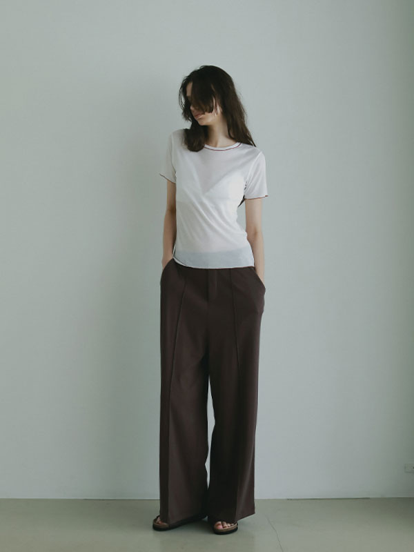 ETRE TOKYO 新作 ピンタックリラクシーパンツ ブラウン ピンタックリラクシーパンツ(S CHARCOAL): ボトムス │ ETRE