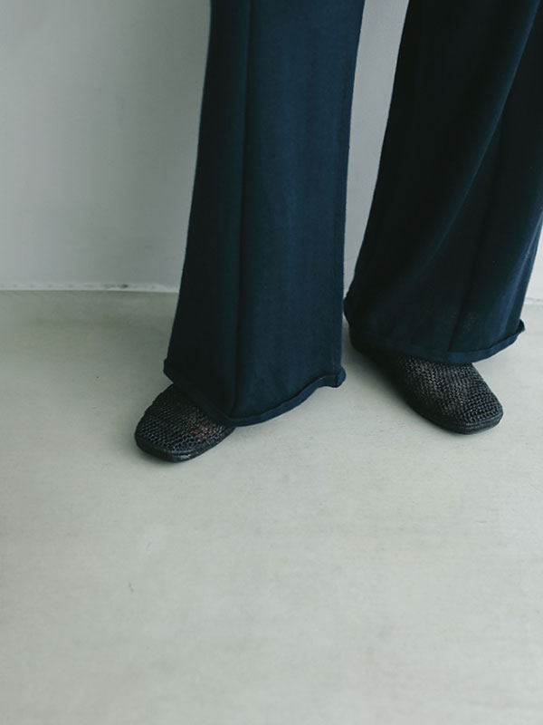 コットンリネンニットサスパンツ