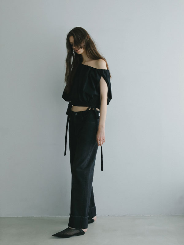 ウエストコードセンタークリースデニム