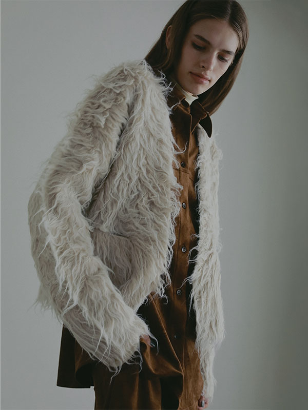 ダブルフェイスヘアリーニットカーディガン