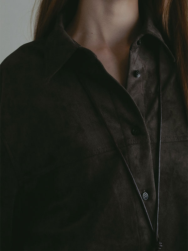 フェイクスウェードオーバーサイズシャツ