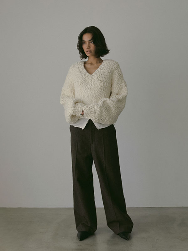 チェックツィードセンタークリースパンツ