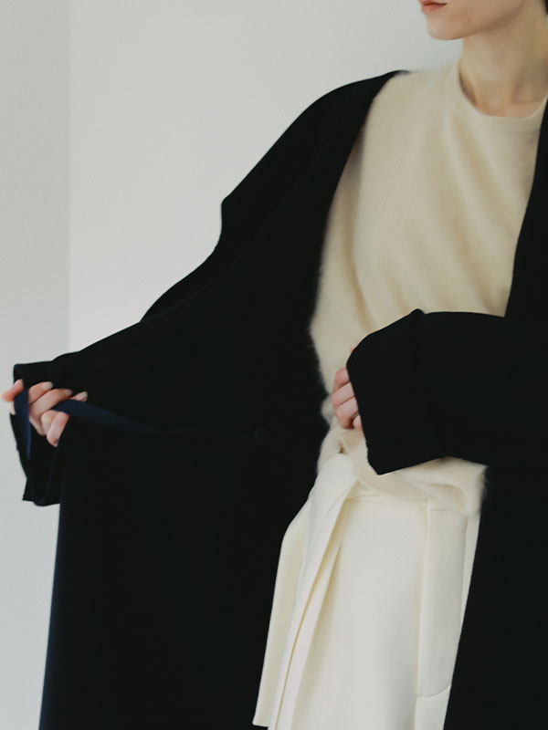 SANTEウールカシミヤフーディーリバーコート