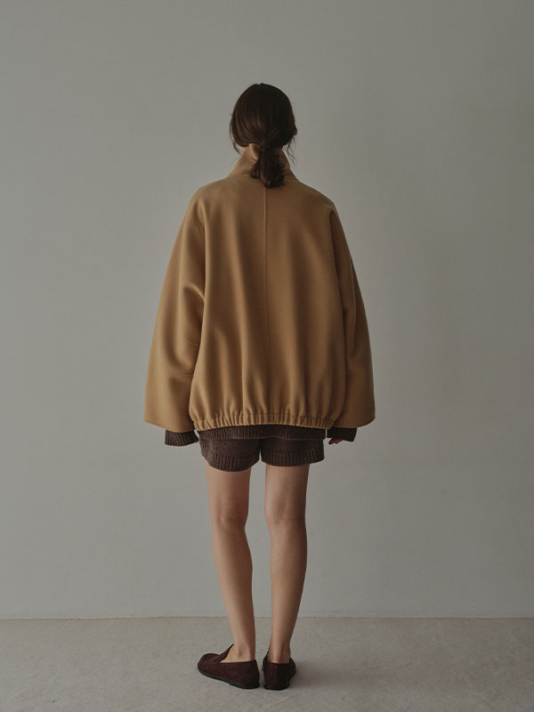 メルトンスタンドネックリバーブルゾン