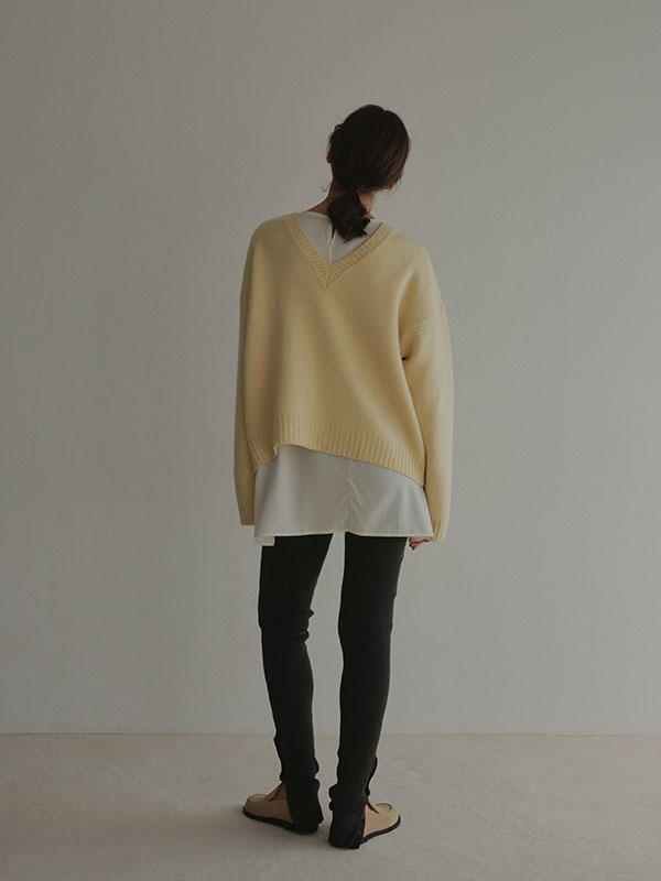 Vネック2wayニットプルオーバー