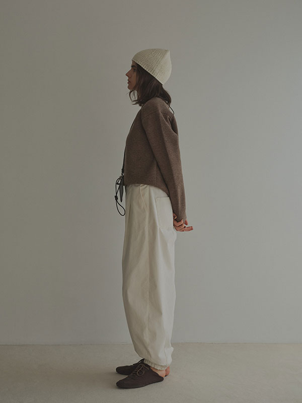 ショルダーパットダブルフェイスニットプルオーバー