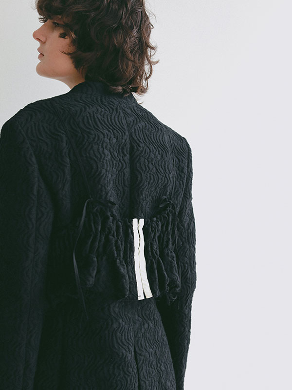 ジャガードノーカラージャケット