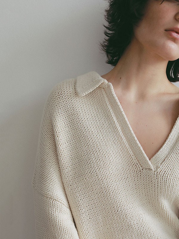 オーバーサイズスキッパーニットプルオーバー