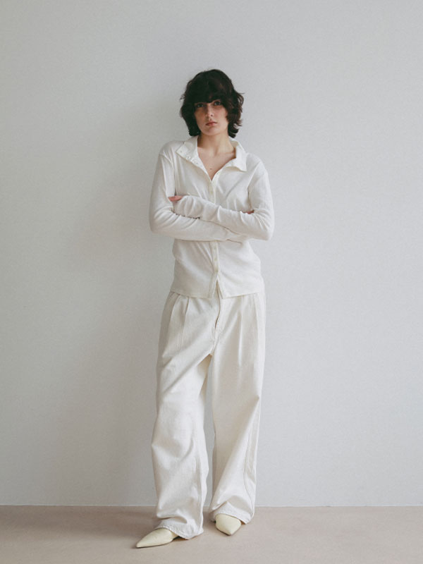 ガーゼフライスフロントオープンプルオーバー