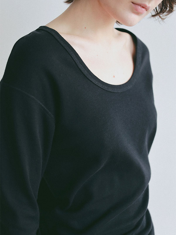 オーガニックコットンUネックロンTee