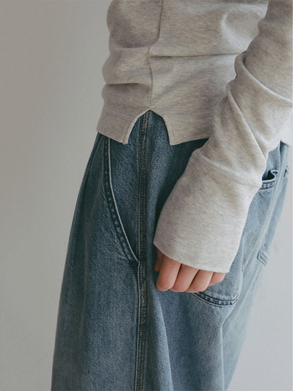 オーガニックコットンUネックロンTee