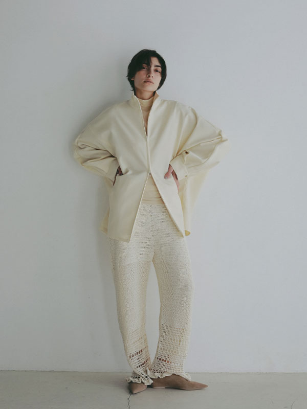 ハイネックドルマンスリーブシャツブルゾン