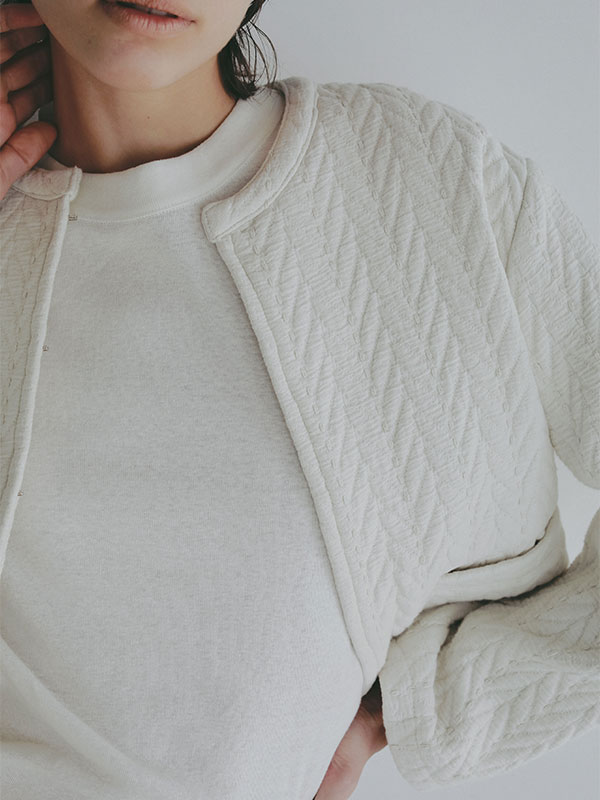 キルトショートカーディガン