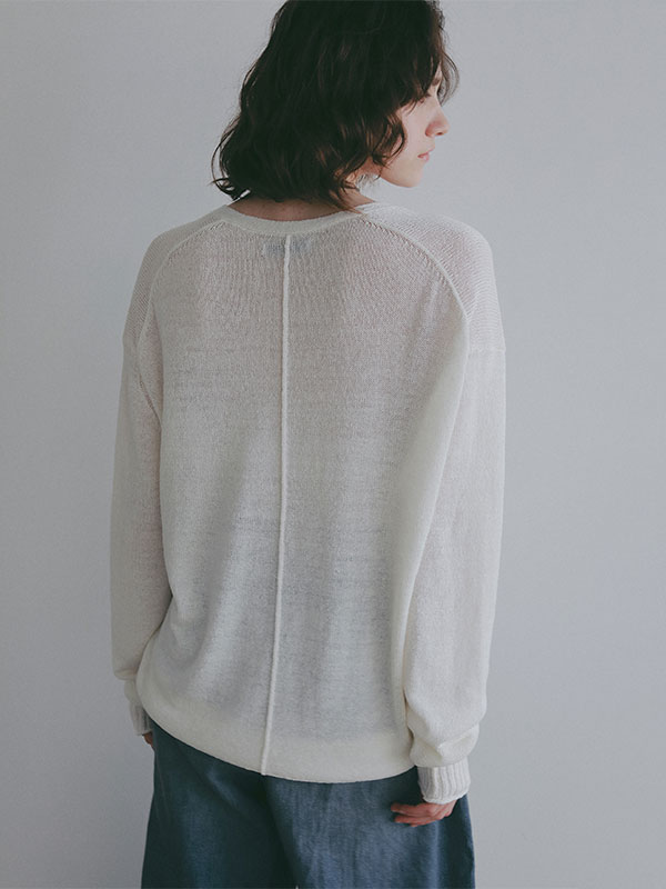 リリヤーンリネンVネックカーディガン