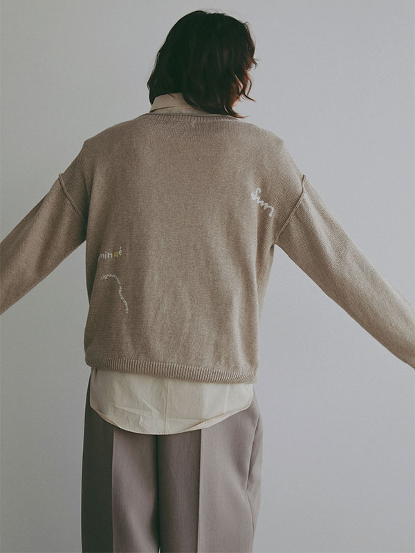 エンブロイダリーローゲージニットプルオーバー