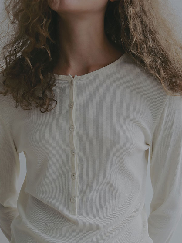 ヘンリーネックシアープルオーバー