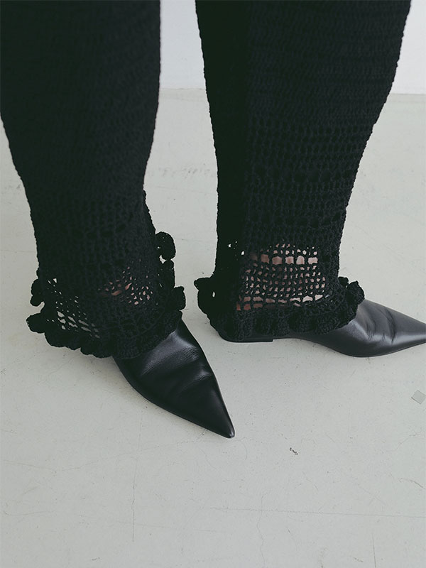 クロシェニットパンツ