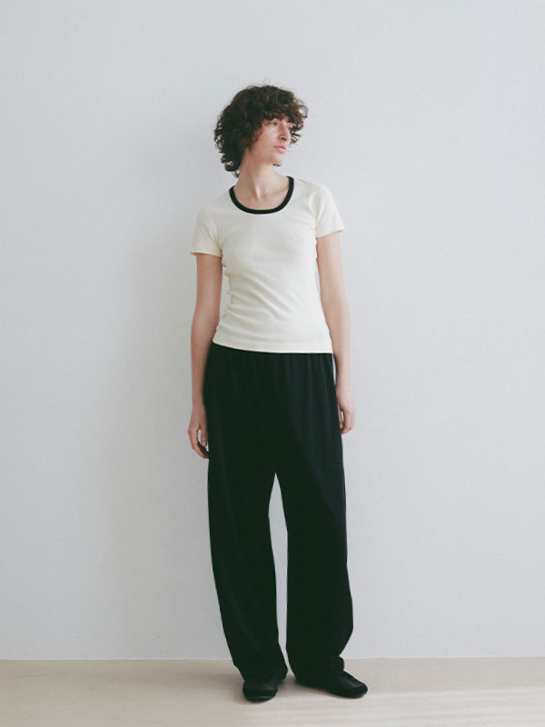 three dotsオーガニックコットンリンガーTee