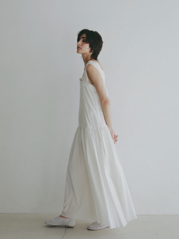 ETRE TOKYO ノースリーブ キャミワンピース ホワイト レースコットンキャミワンピース(S WHITE): ワンピース │ ETRE TOKYO