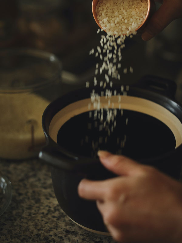 耐熱白土黒釉3合土鍋