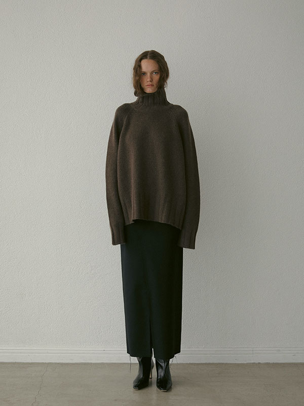 ウールカシミヤタートルネックニットプルオーバー