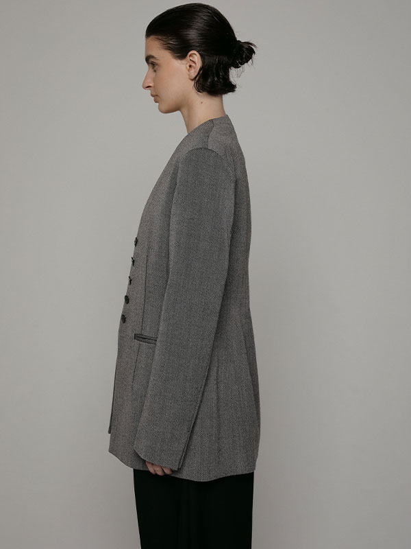 SANTEウエストシェイプノーカラージャケット