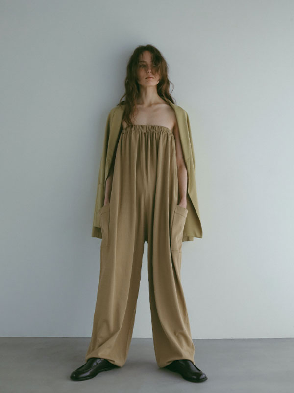 three dots パウダリーコットンジャケット