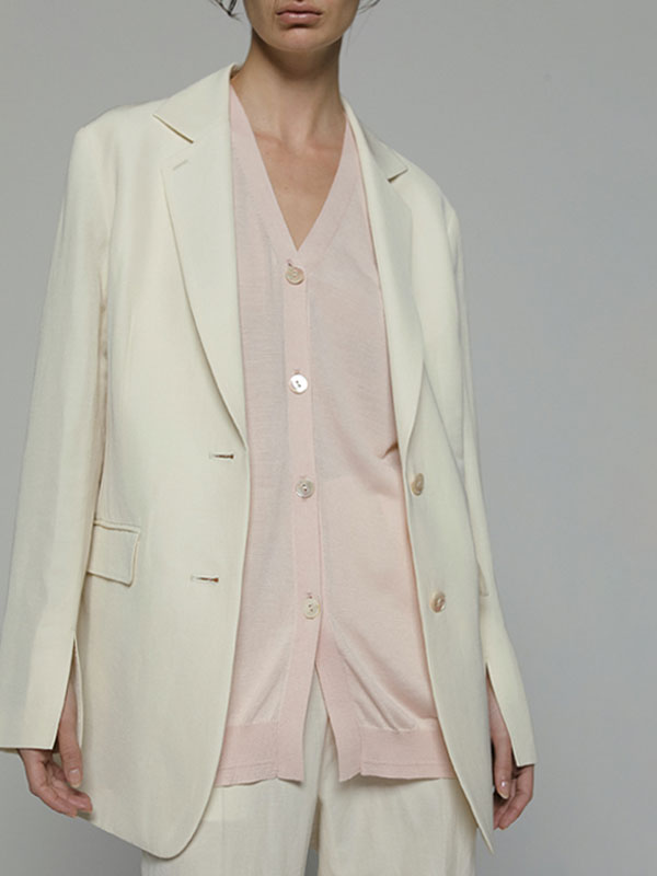 SANTEシルクVネックニットベスト(F BEIGE): トップス │ ETRE