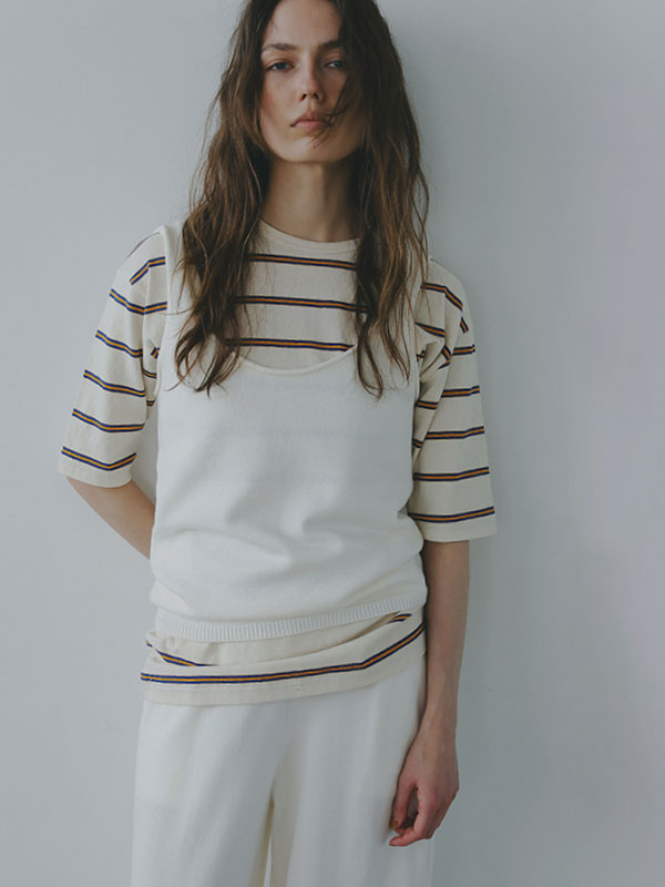 リサイクルコットンボーダーTee(F IVORY): トップス │ ETRE