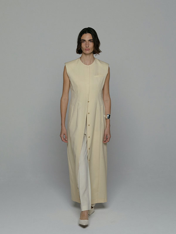 SANTEハイカウントロングジレドレス(S IVORY): ワンピース